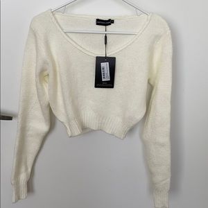 White/ cream knit off the shoulder top